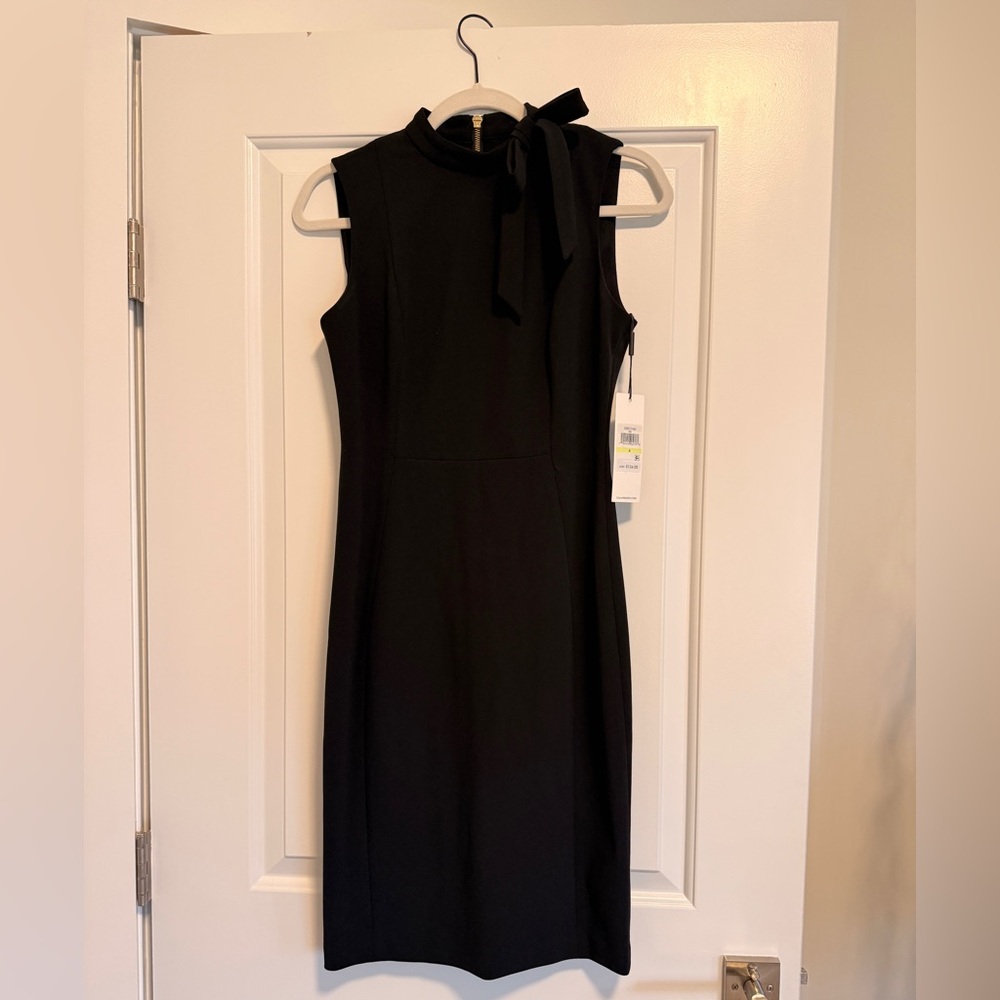NWT Calvin Klein Bow-Neck Sheath Dress